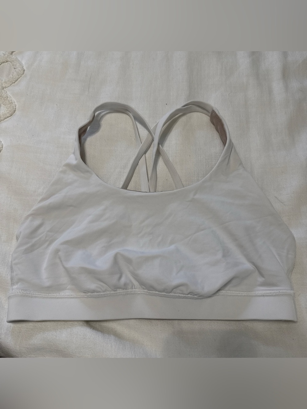 lululemon athletica White Crisscross Strap Sports Bra